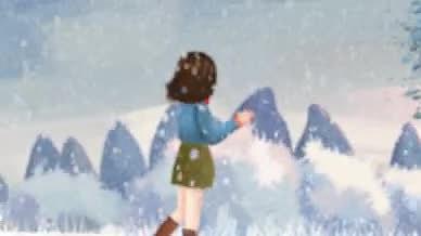 唯美清新小美女雪景视频的预览图